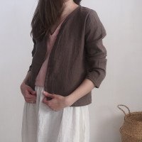 Veste kimono courte en lin PURUS