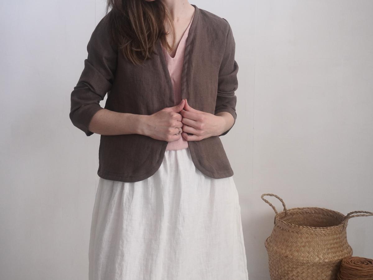 Veste kimono courte en lin PURUS