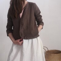 Veste kimono courte en lin PURUS