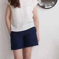 Blouse simple en lin à encolure ronde ELBE