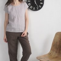 Blouse simple en lin à encolure ronde ELBE