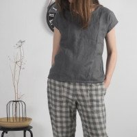 Blouse simple en lin à encolure ronde ELBE