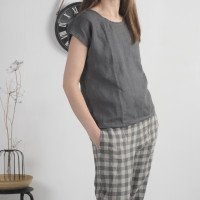 Blouse simple en lin à encolure ronde ELBE