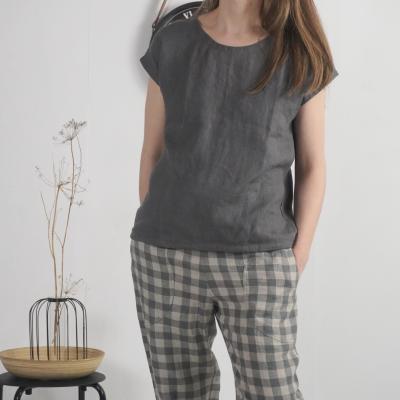 Blouse simple en lin à encolure ronde ELBE