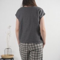 Blouse simple en lin à encolure ronde ELBE