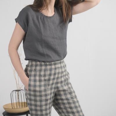 Blouse simple en lin à encolure ronde ELBE