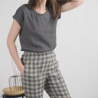 Blouse simple en lin à encolure ronde ELBE