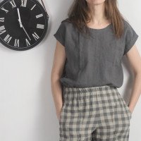 Blouse simple en lin à encolure ronde ELBE