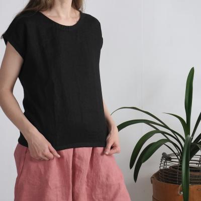Blouse simple en lin à encolure ronde ELBE
