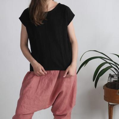 Blouse simple en lin à encolure ronde ELBE