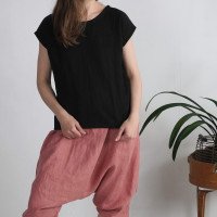 Blouse simple en lin à encolure ronde ELBE