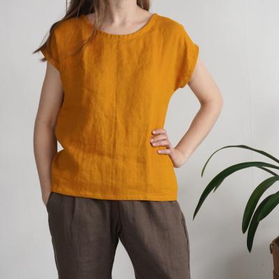Blouse simple en lin à encolure ronde ELBE