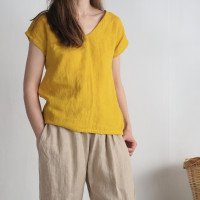 Blouse en lin à col V LENA