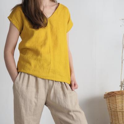 Blouse en lin à col V LENA