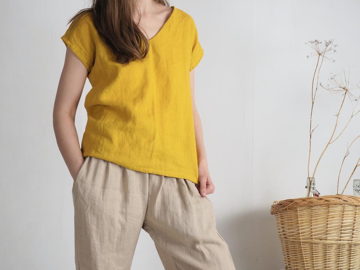 Blouse en lin à col V LENA
