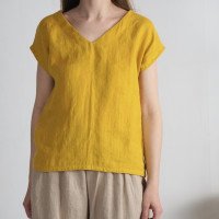Blouse en lin à col V LENA