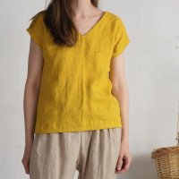 Blouse en lin à col V LENA