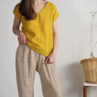 Blouse en lin à col V LENA