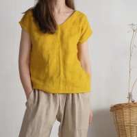 Blouse en lin à col V LENA