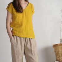 Blouse en lin à col V LENA
