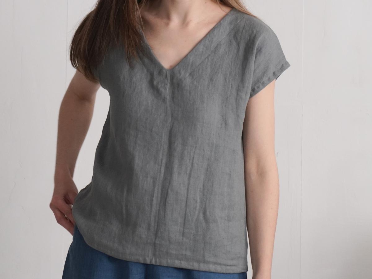 Blouse en lin à col V LENA