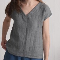 Blouse en lin à col V LENA