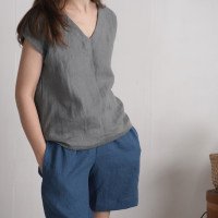 Blouse en lin à col V LENA