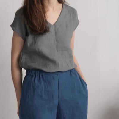 Blouse en lin à col V LENA
