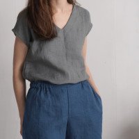 Blouse en lin à col V LENA