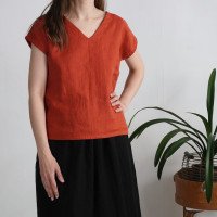Blouse en lin à col V LENA