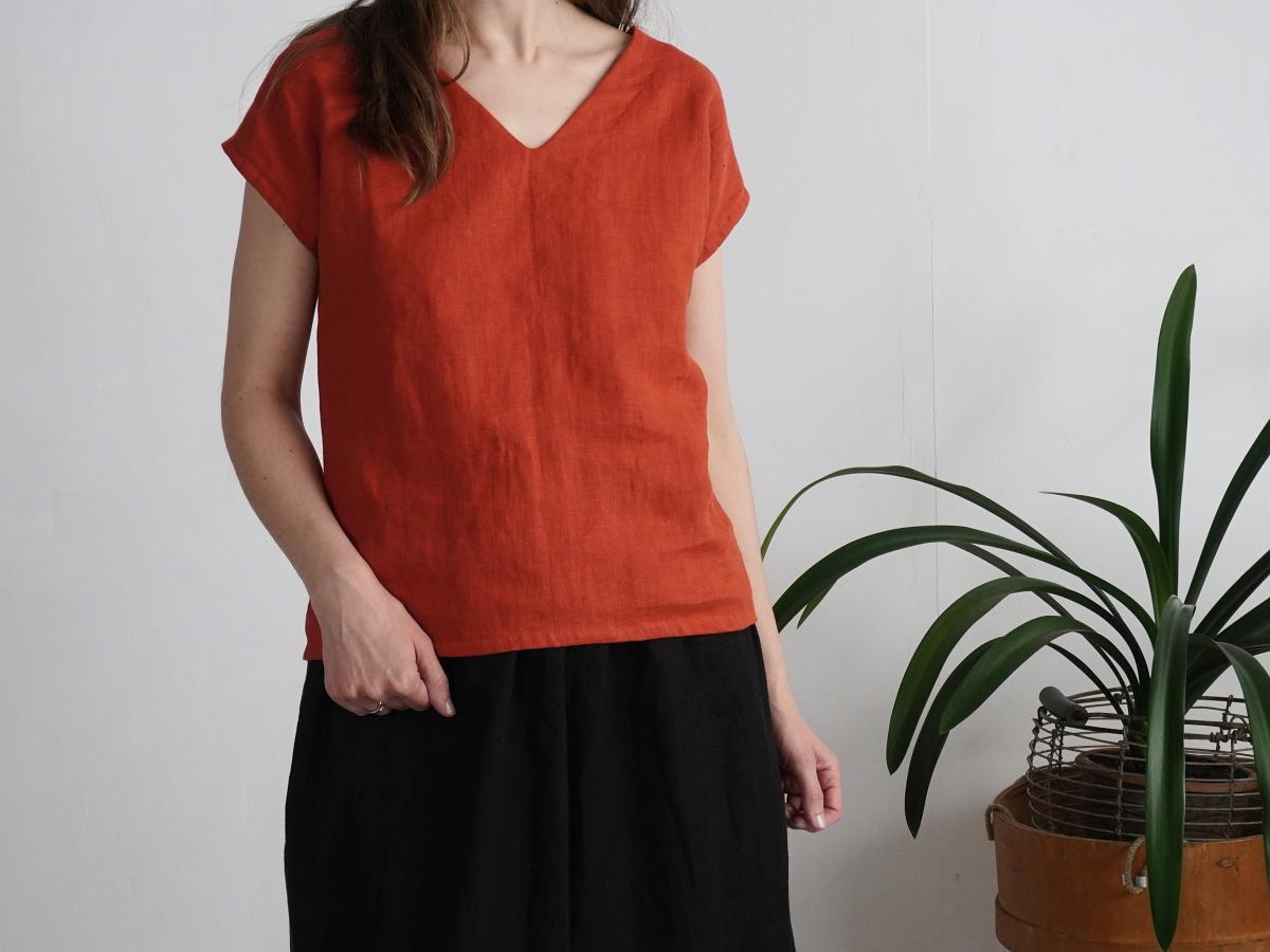Blouse en lin à col V LENA