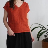 Blouse en lin à col V LENA