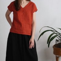 Blouse en lin à col V LENA
