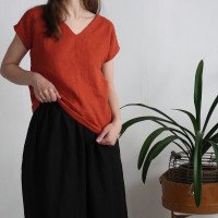Blouse en lin à col V LENA