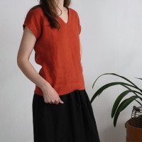 Blouse en lin à col V LENA