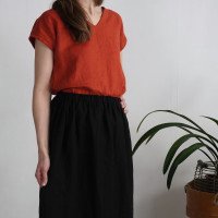 Blouse en lin à col V LENA