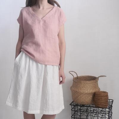 Blouse en lin à col V LENA