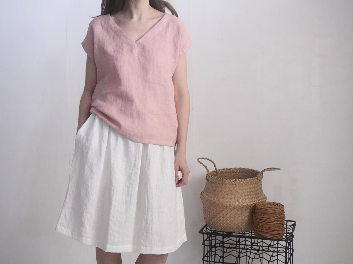 Blouse en lin à col V LENA