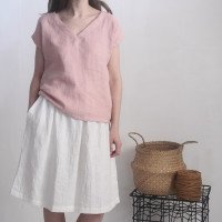 Blouse en lin à col V LENA