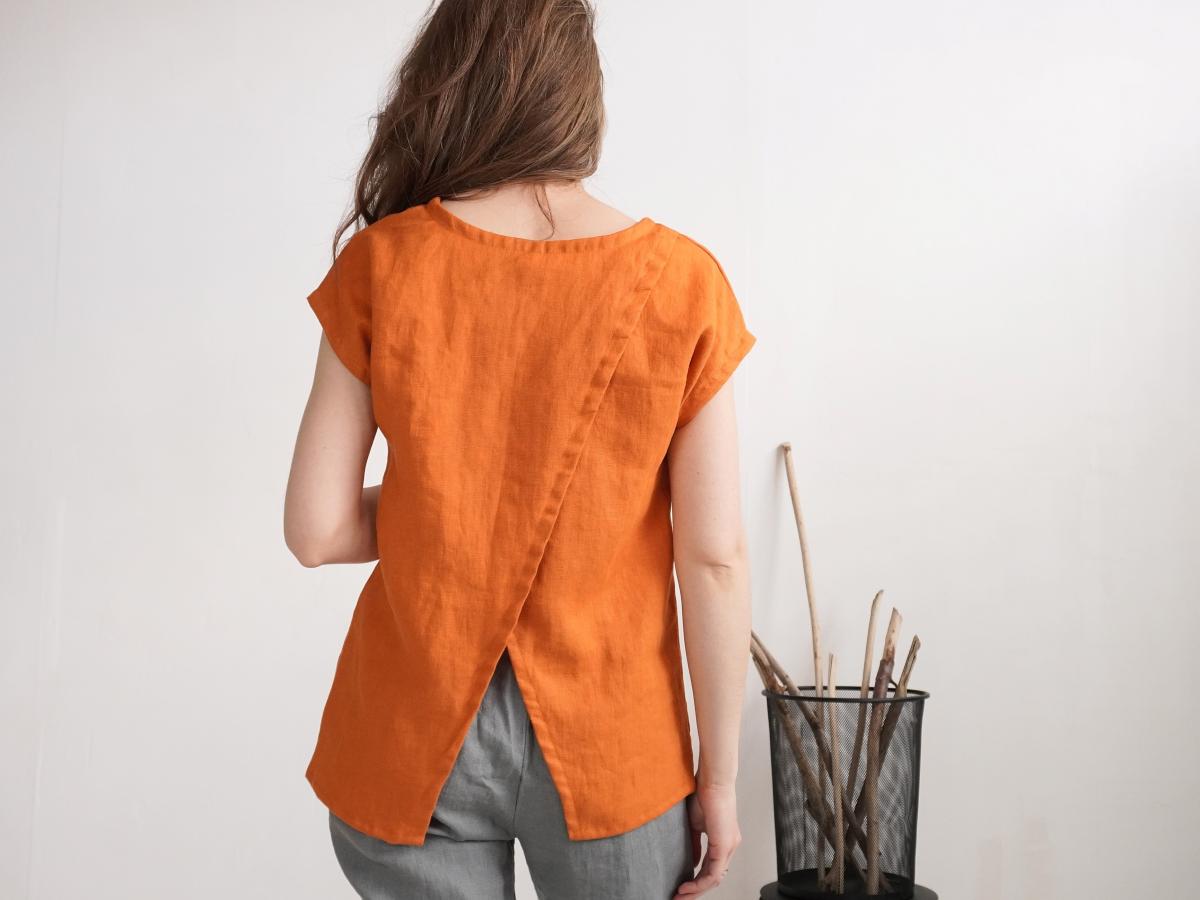 Blouse en lin fendue au dos NENE