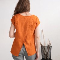 Blouse en lin fendue au dos NENE
