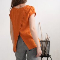 Blouse en lin fendue au dos NENE