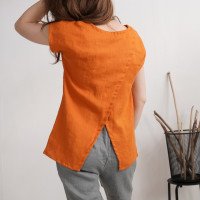 Blouse en lin fendue au dos NENE