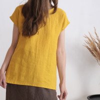Blouse en lin fendue au dos NENE