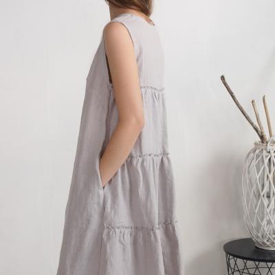 Robe en lin sans manches à détail au dos GUAVIARE