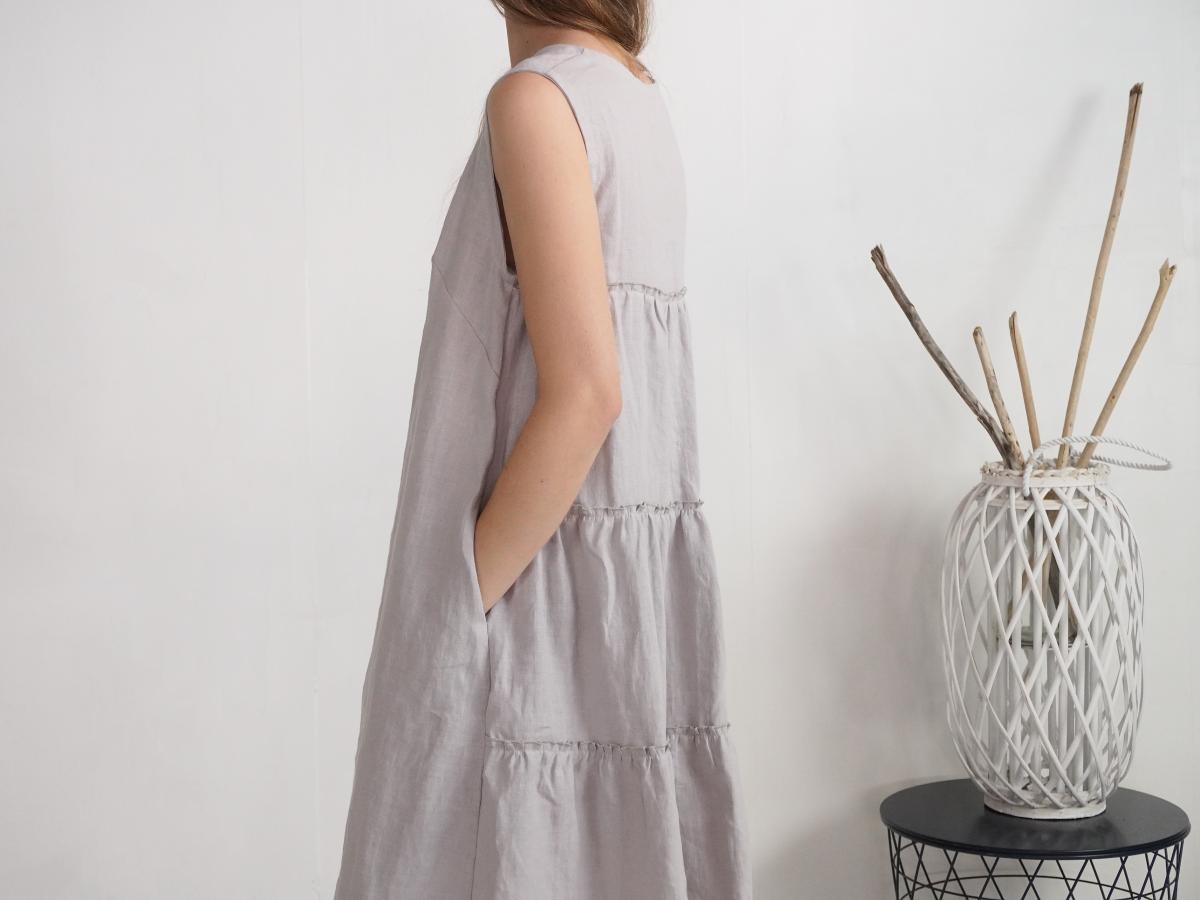 Robe en lin sans manches à détail au dos GUAVIARE