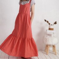 Robe longue en lin à bretelles croisées FLY