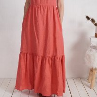 Robe longue en lin à bretelles croisées FLY