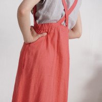 Robe longue en lin à bretelles croisées FLY