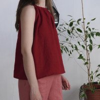 Haut en lin à encolure américaine LUNI